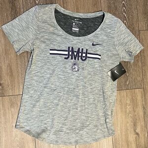 NWT Nike JMU Women’s Dry Fit Slub Short Sleeve Tee - Medium - Heather Gray